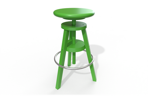 Tabouret À Vis De Bar En Bois, Couleur: Vert