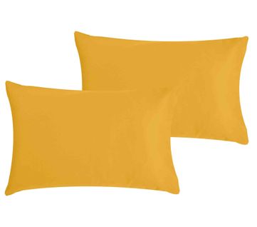 Lot De 2 Taies D'oreiller Bébé Coton Bio Jaune 40x60