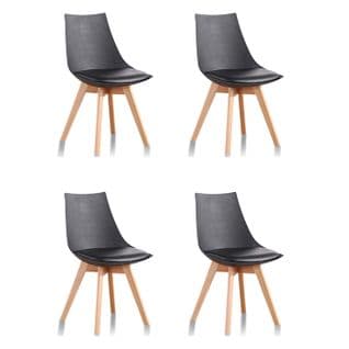 Lot De 4 Chaises Scandinaves Noires - Prague