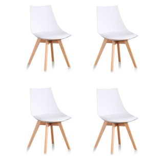 Lot De 4 Chaises Scandinaves Blanches - Prague