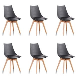 Lot De 6 Chaises Scandinaves Noires - Prague