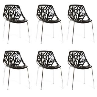 Lot De 6 Chaises Noires - Lily