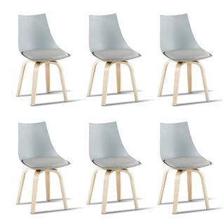 Lot De 6 Chaises Scandinaves Grises - Nicosie