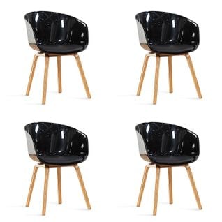 Lot De 4 Chaises Scandinaves Noires - Vali