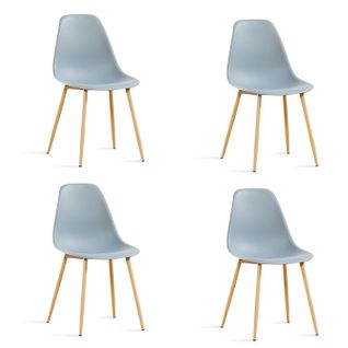 Lot De 4 Chaises Scandinaves Grises - Ela