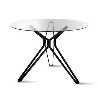 Table à Manger Ronde 120cm En Verre - Matera