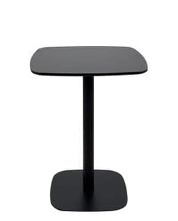 Table bistrot design plateau carré pied fixe SILA (noir)