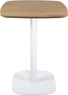 Table Bistrot Cuisine Hauteur 75cm Plateau 60x60cm, 1-2 Personnes Pied Métal SILA (blanc Bois)