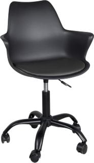 Chaise de Bureau Vintage accoudoirs et coussin intégré MOTO (noir)
