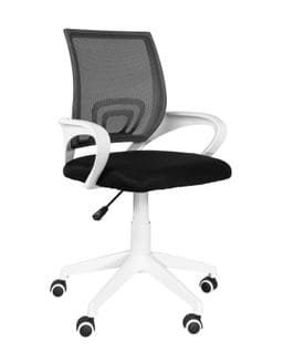 Chaise de bureau ergonomique pivotant réglable haut bas FLAG-E (blanc Noir)