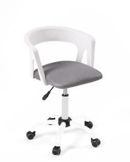 Chaise de bureau compacte à roulettes AYA (blanc-gris)