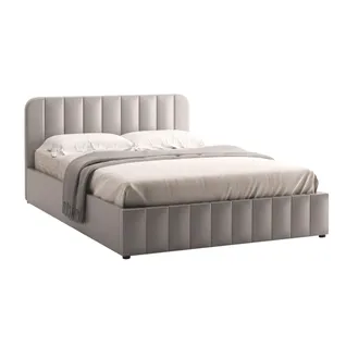 Lit coffre 160 x 200 cm avec sommier AVIA en velours gris