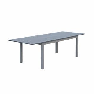 Table Extensible - Chicago Anthracite - Table En Aluminium 175/245cm Avec Rallonge. 8 Places