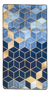 Tapis Luxe Doré, Bleu - 80x150