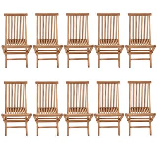 Salento - Lot De 10 Chaises En Teck