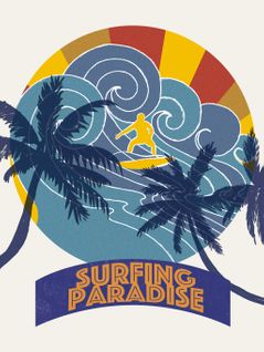 Sea - Signature Poster - Surfing_paradise_2 - 21x30 Cm