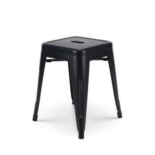 Tabouret En Métal Noir Mat Style Industriel - Hauteur 46 Cm