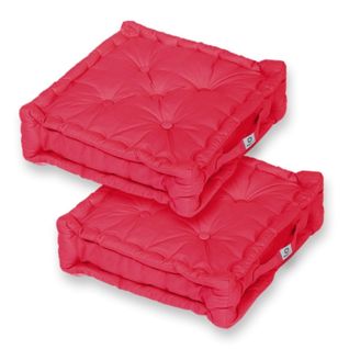 Coussin De Sol Lot De 2  - 50 X 50 Cm Rouge Piment