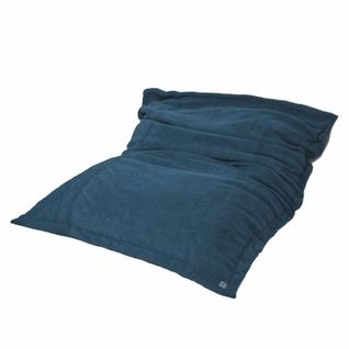 Pouf Intérieur XXL Housse Sherpa (effet Mouton) Bleu