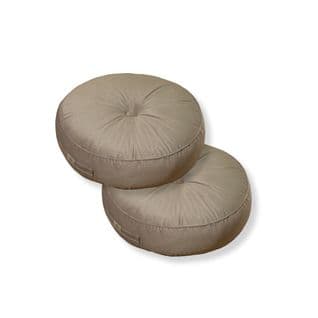 Pouf En Velours Diamètre 50 Ensemble De 2 - Crème