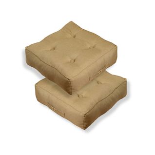 Coussins De Sol Effet Lin 54 X 54 X 18 Cm Lot De 2 - Beige