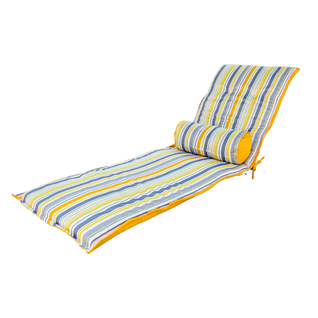 Coussin Pour Chaise Longue Et Traversin 195x60x5cm Motif Rayures Solaires