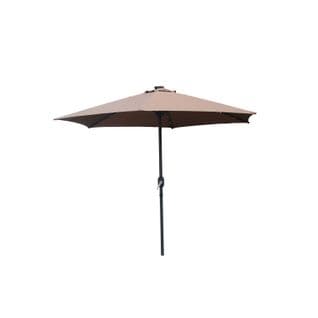 Parasol Droit Rond LED Diamètre 2,66 M Chocolat Amalfi