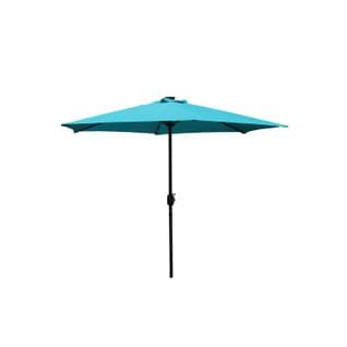 Parasol Droit Rond LED Diamètre 2,66 M Bleu Amalfi