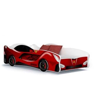 Lit Enfant Voiture 80x160 Ferrari Thème Livré Avec Sommiers Et Matelas En Mousse De 7cm