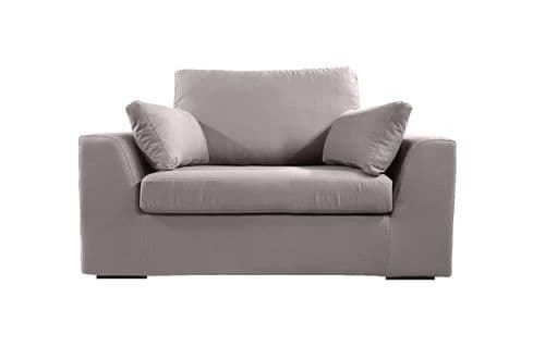 Fauteuil Xl Tressin 145 Cm Fixe Tissu Coton Gris Clair - 100% Déhoussable - Fab. France