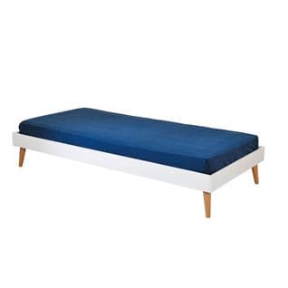 Pack Lit Avec Pieds Et Matelas Doris   Blanc 90x190 Cm