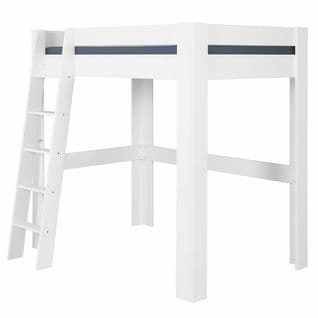 Pack Lit Mezzanine Avec Bureau Et Matelas 1 Place Ali   Blanc 90x190 Cm