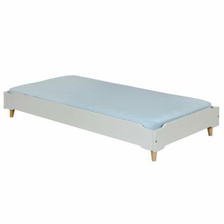 Pack Lit Avec Pieds Et Matelas Jelly   Gris 90x190 Cm