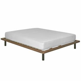 Pack Lit Avec Matelas Mousse Maki Hêtre 160x200 Cm