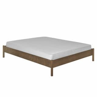 Pack Lit Avec Matelas Mousse Zena Noyer 160x200 Cm