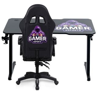 Pack Bureau Desk120z-gamer et Fauteuil 900-led-gamer - 1m20 - Retro Éclairage LED Rgb