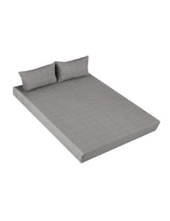 Ensemble Drap Housse + Taie D'oreiller Gris - 90x200