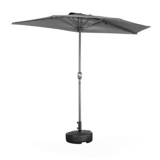 Parasol De Balcon Ø250cm  – Calvi – Demi-parasol Droit. Mât Central En Aluminium Avec Manivelle