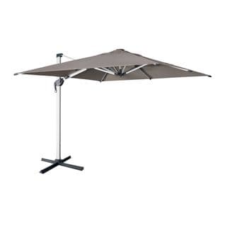 Parasol Déporté Haut De Gamme LED Carré 3x3m – Pyla LED Taupe– Toile Sunbrella ® Fabriquée En