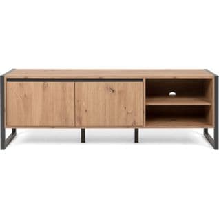 Meuble Tv Effet Chêne Et Anthracite 160 Cm - Nora