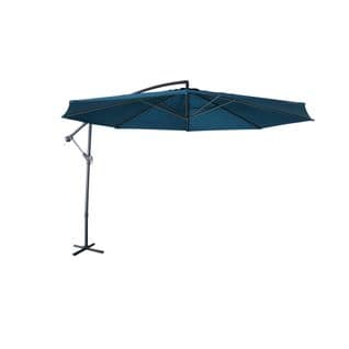 Parasol Déporté Ø350cm - Hardelot - Coloris Bleu Canard. Structure Anthracite. Manivelle