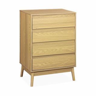 Commode De Rangement Décor Bois. 4 Tiroirs