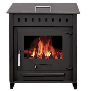 Poêle à Bois Avec Four Juan 14kw - Bûches 55cm - Noir