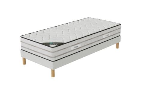 Ensemble Matelas Mousse Memoryfoam + Sommier 90x200 Hauteur 25cm