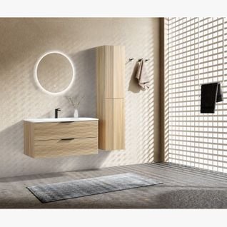 Ensemble Meuble De Salle De Bain 100 Cm Chêne Clair Aqualinea