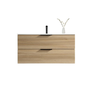 Meuble Simple Vasque 100 Cm Chêne Clair Aqualinea