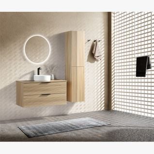 Meuble Simple Vasque Blanc Mat 100 Cm Aqualinea