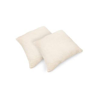 2 Coussins Blanc Garnis. Fausse Fourrure Poils Longs 40x40cm - Laponie