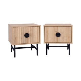 Lot De 2 Tables De Chevet Effet Chêne. Un Tiroir. L 48 X L 39 X H 50cm