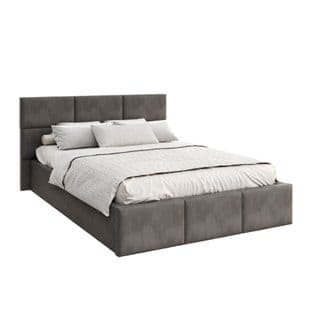 Lit Coffre Miami 140 X 190 Cm Avec Sommier à Lattes Relevable Gris Foncé